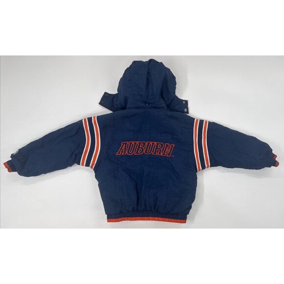 Vintage Auburn Tigers Puffer Jacket Reversible Kids Medium 10-12 Hooded Thick - Picture 3 of 16